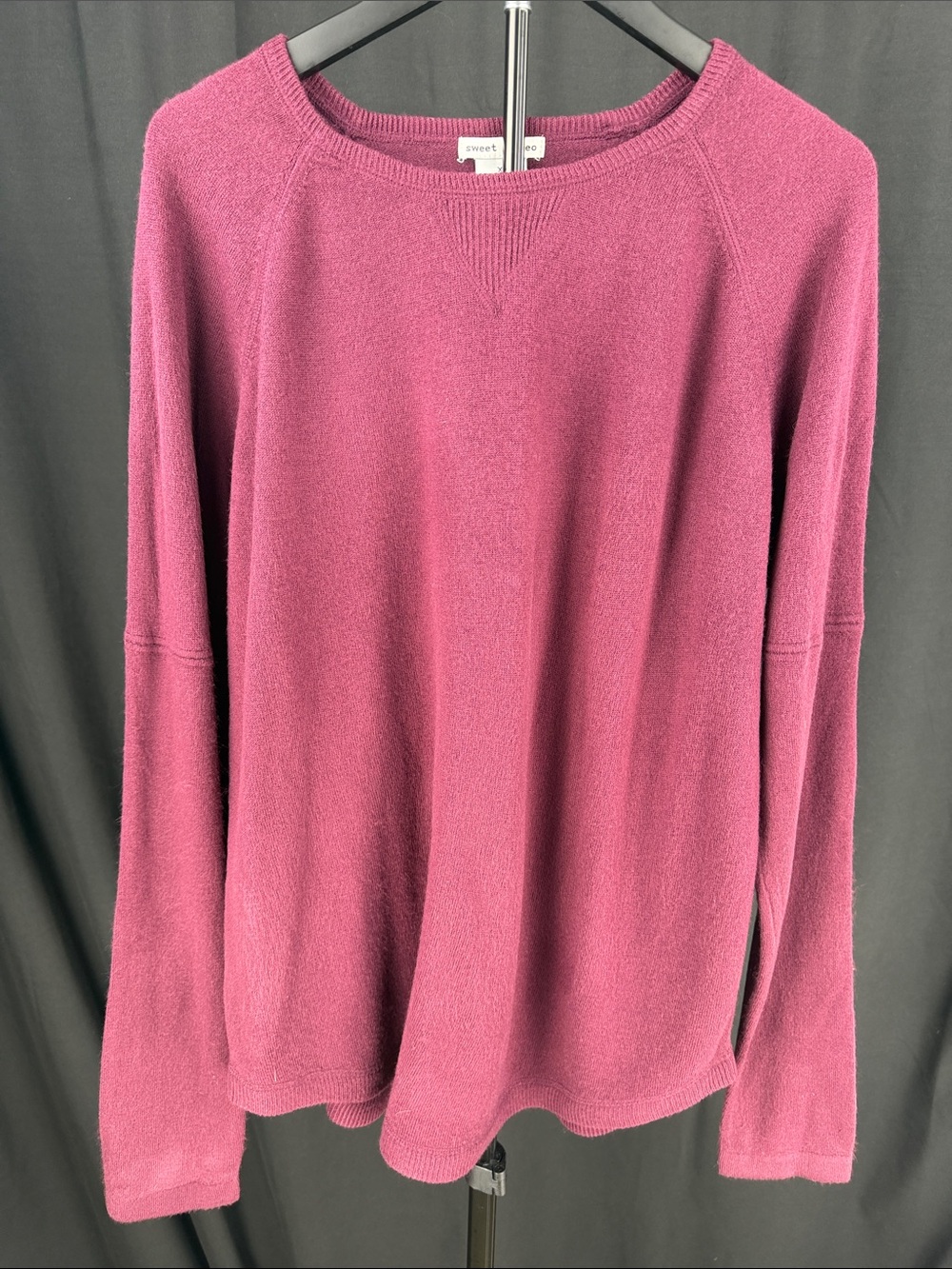 Sweet Romeo Berry Pink Relaxed Raglan Sweater XL